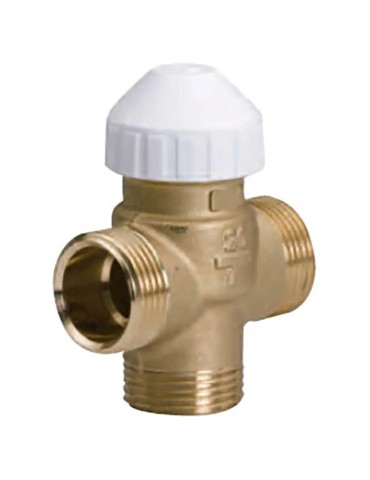 Vanne trois voies en laiton Watts 1/2" MBSP x MBSP type...